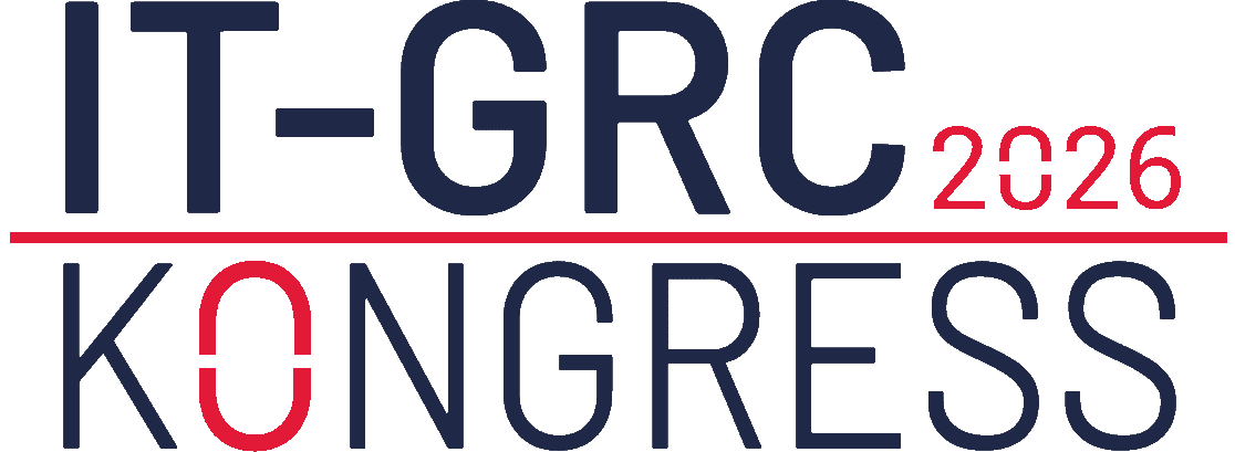Logo des IT-GRC Kongress 2026 auf weißem Hintergrund